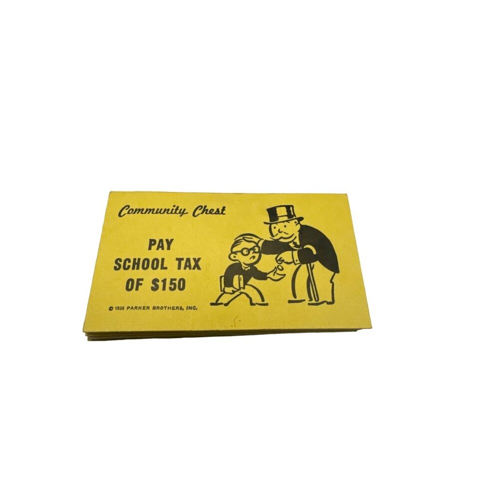 1961 Monopoly Game Set of 16 Community Chest Cards
